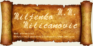 Miljenko Milicanović vizit kartica